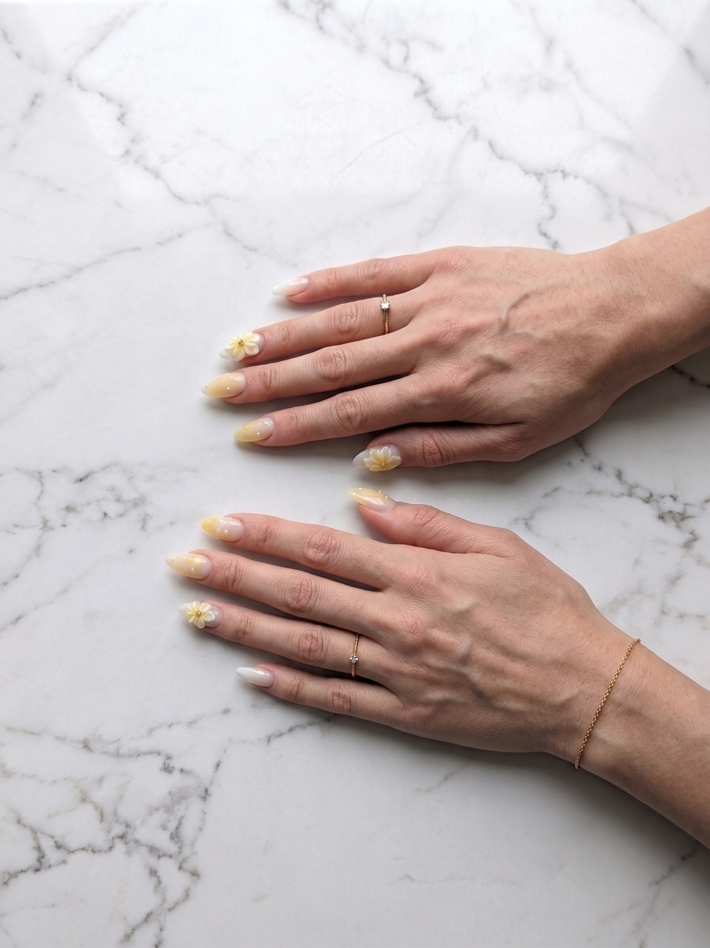 Ivory Spring Bloom Press-On Nails
