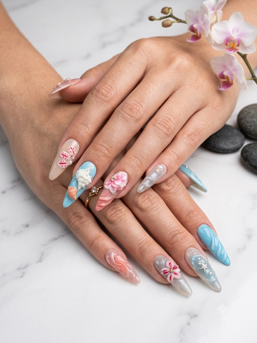 Pearls & Petals Promenade Press-On Nails